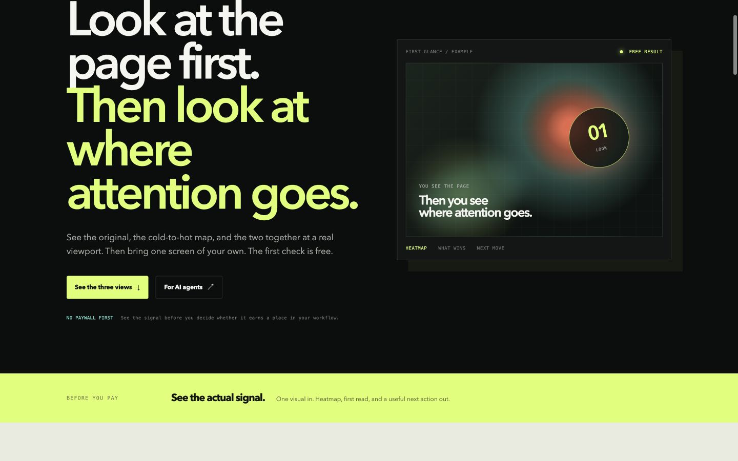 AttentionProof landing page rendered at 1440 × 900